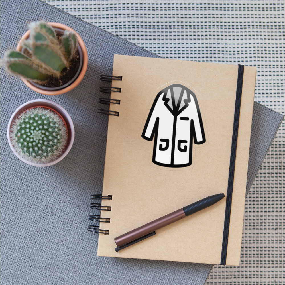 Lab Coat Moji Sticker - Emoji.Express - transparent glossy