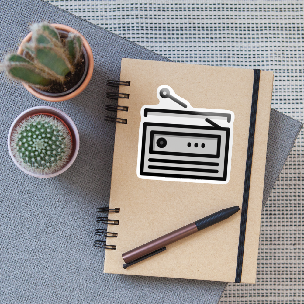 Radio Moji Sticker - Emoji.Express - white glossy