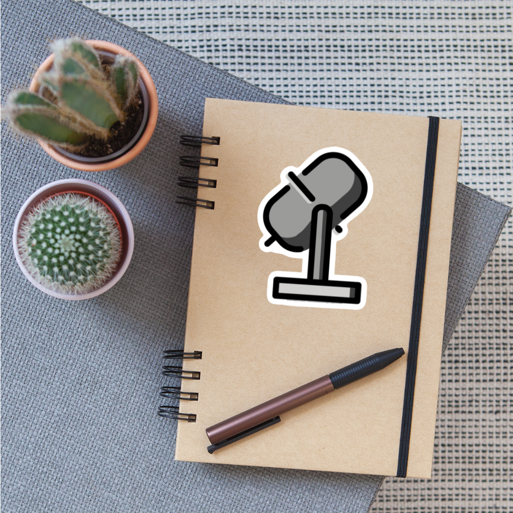 Studio Microphone Moji Sticker - Emoji.Express - white matte