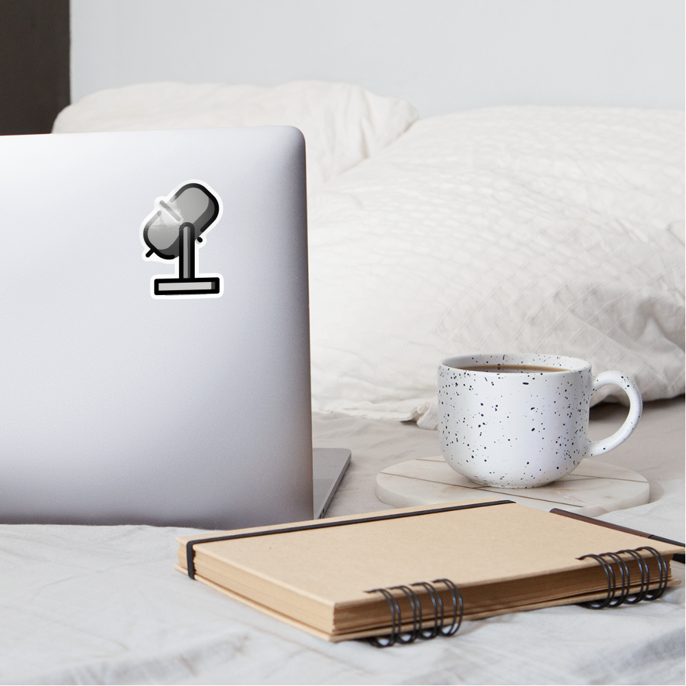 Studio Microphone Moji Sticker - Emoji.Express - white glossy