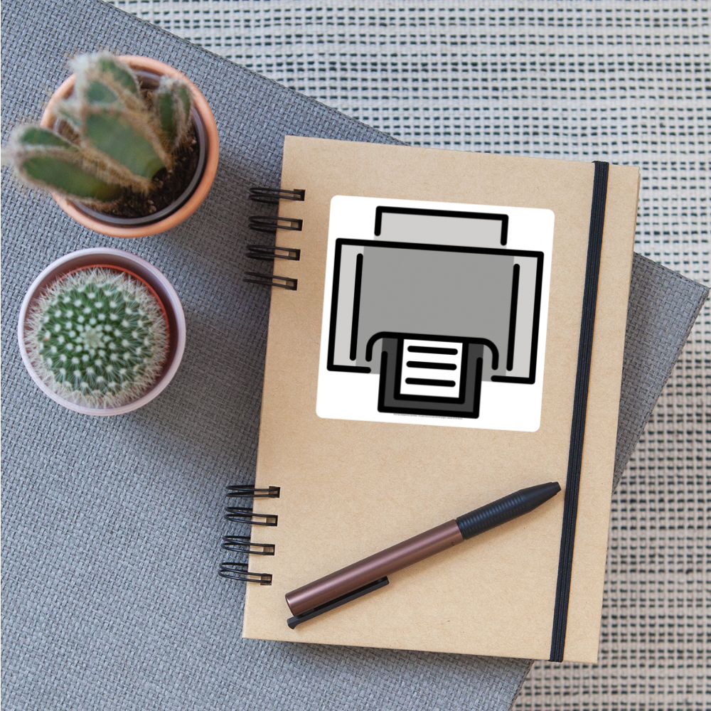 Printer Moji Sticker - Emoji.Express - white matte
