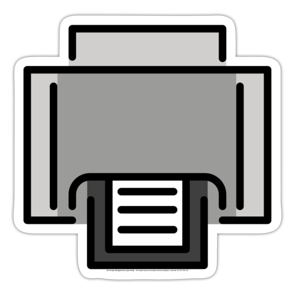 Printer Moji Sticker - Emoji.Express - white matte