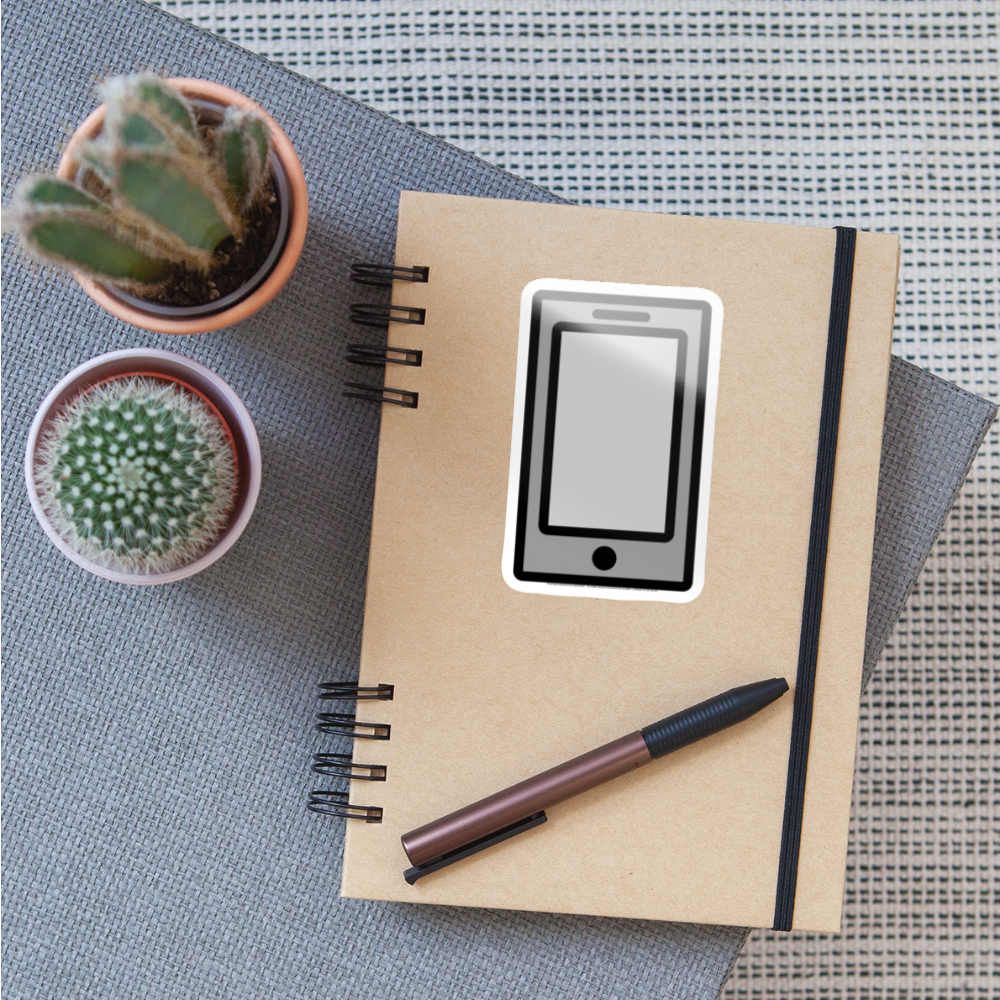Mobile Phone Moji Sticker - Emoji.Express - white glossy