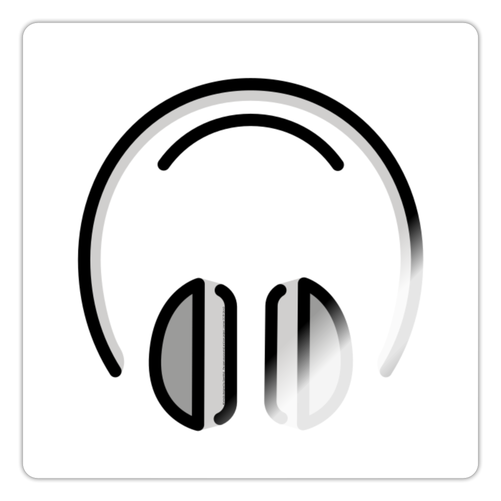 Headphone Moji Sticker - Emoji.Express - white glossy