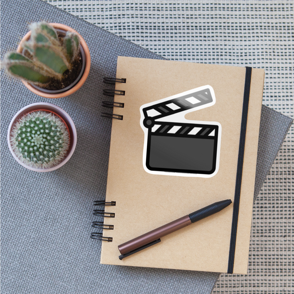 Clapper Board Moji Sticker - Emoji.Express - white glossy