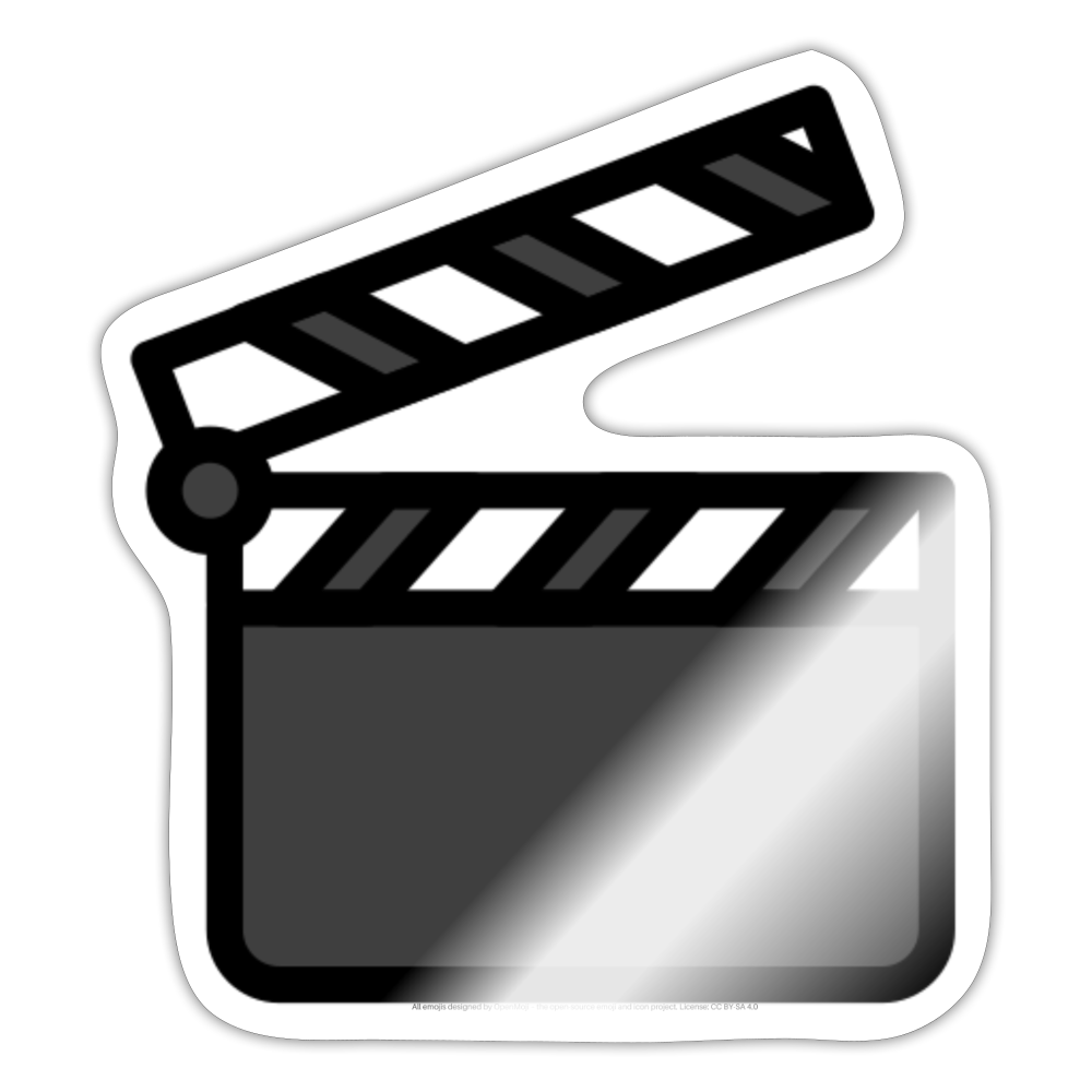 Clapper Board Moji Sticker - Emoji.Express - white glossy