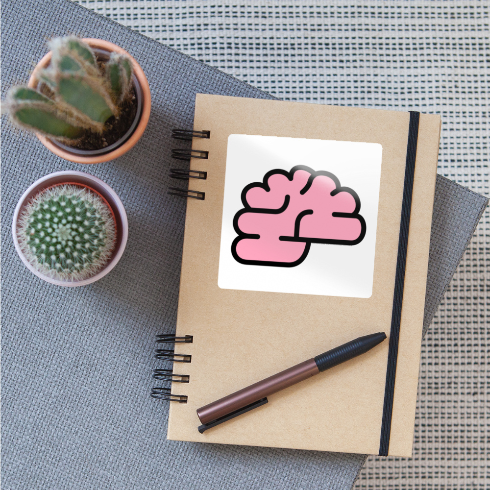 Brain Moji Sticker - Emoji.Express - white glossy