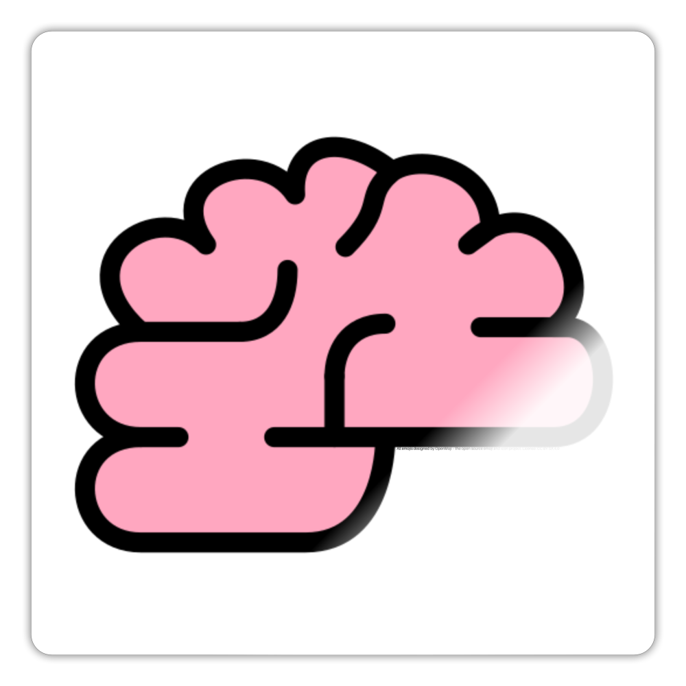 Brain Moji Sticker - Emoji.Express - white glossy