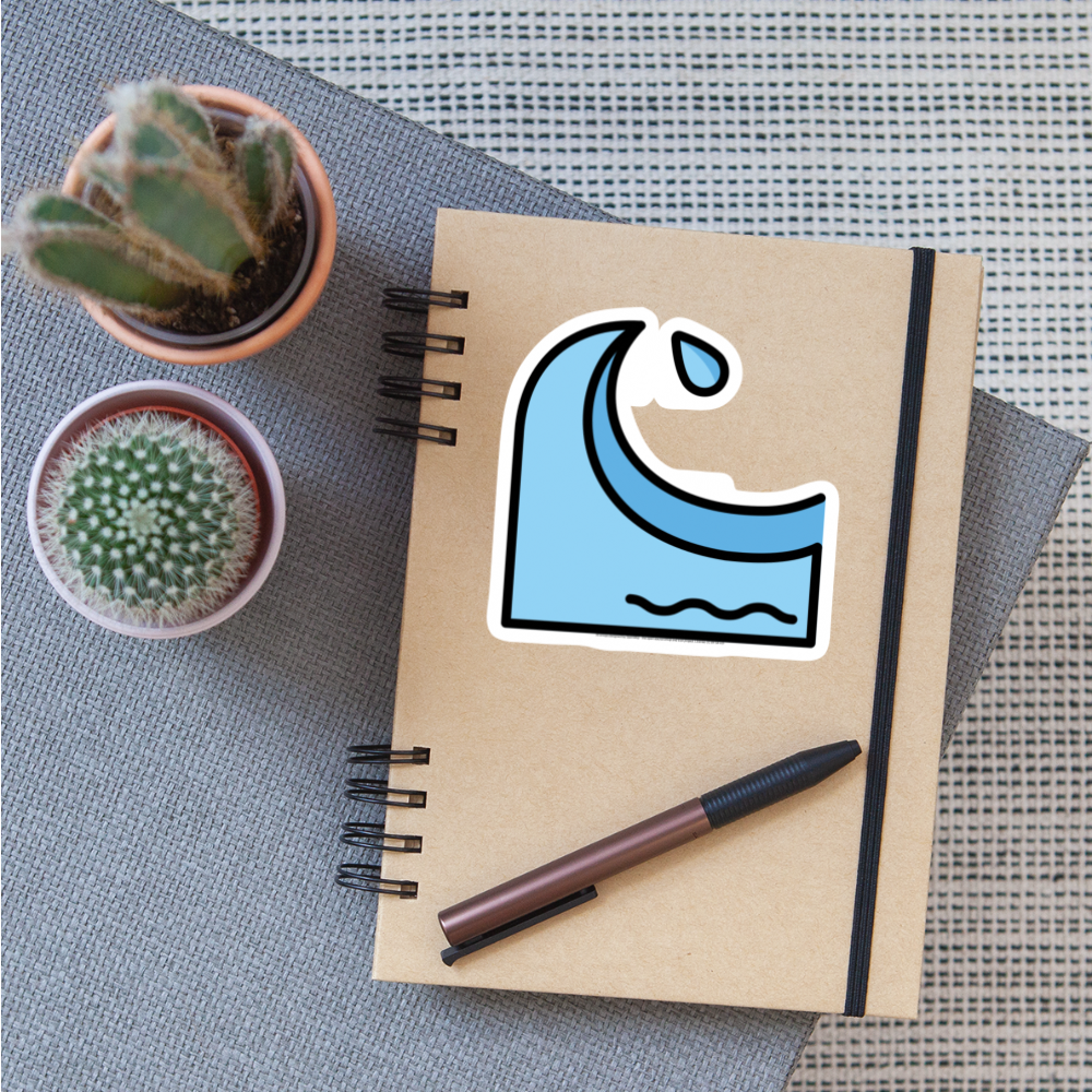 Water Wave Moji Sticker - Emoji.Express - white matte