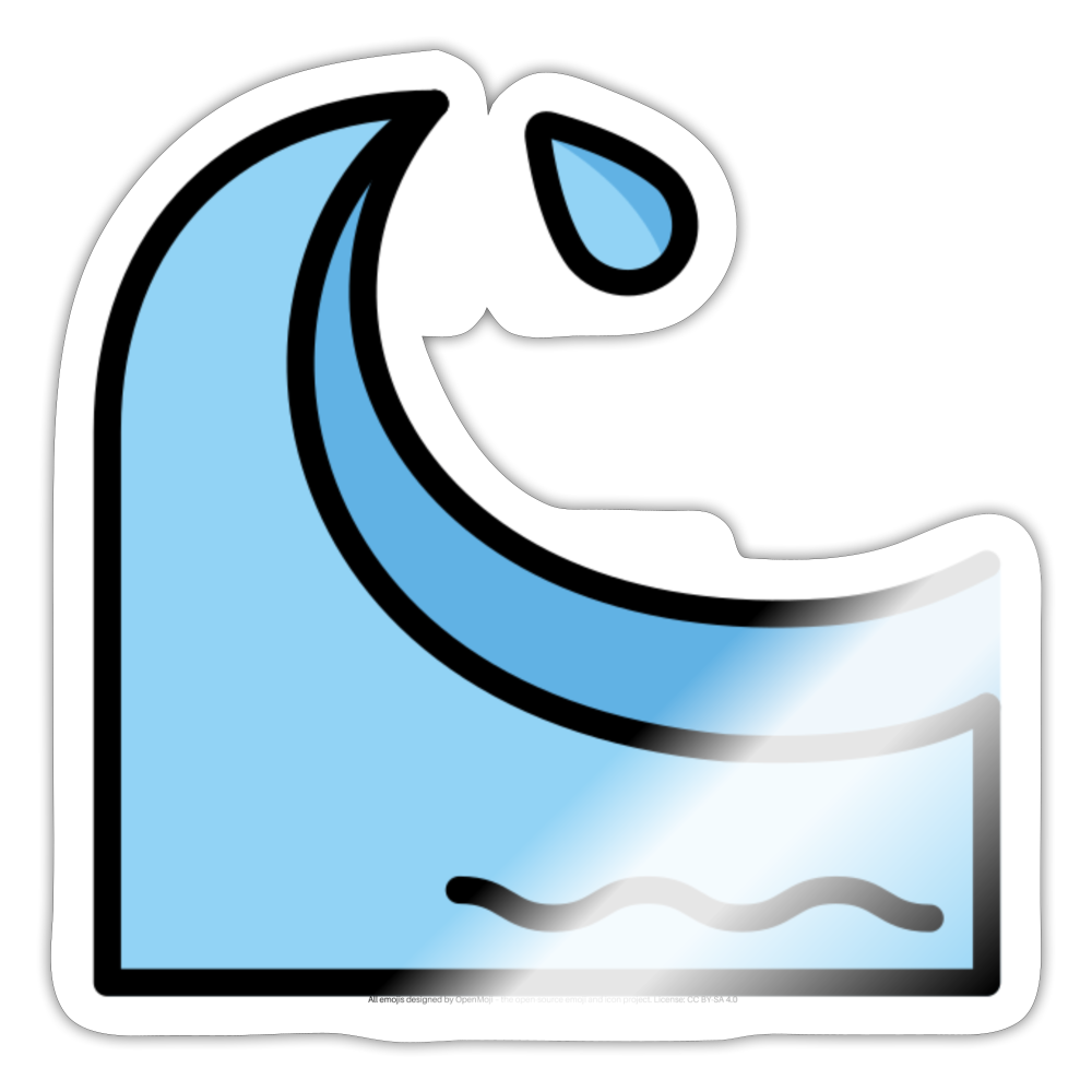 Water Wave Moji Sticker - Emoji.Express - white glossy