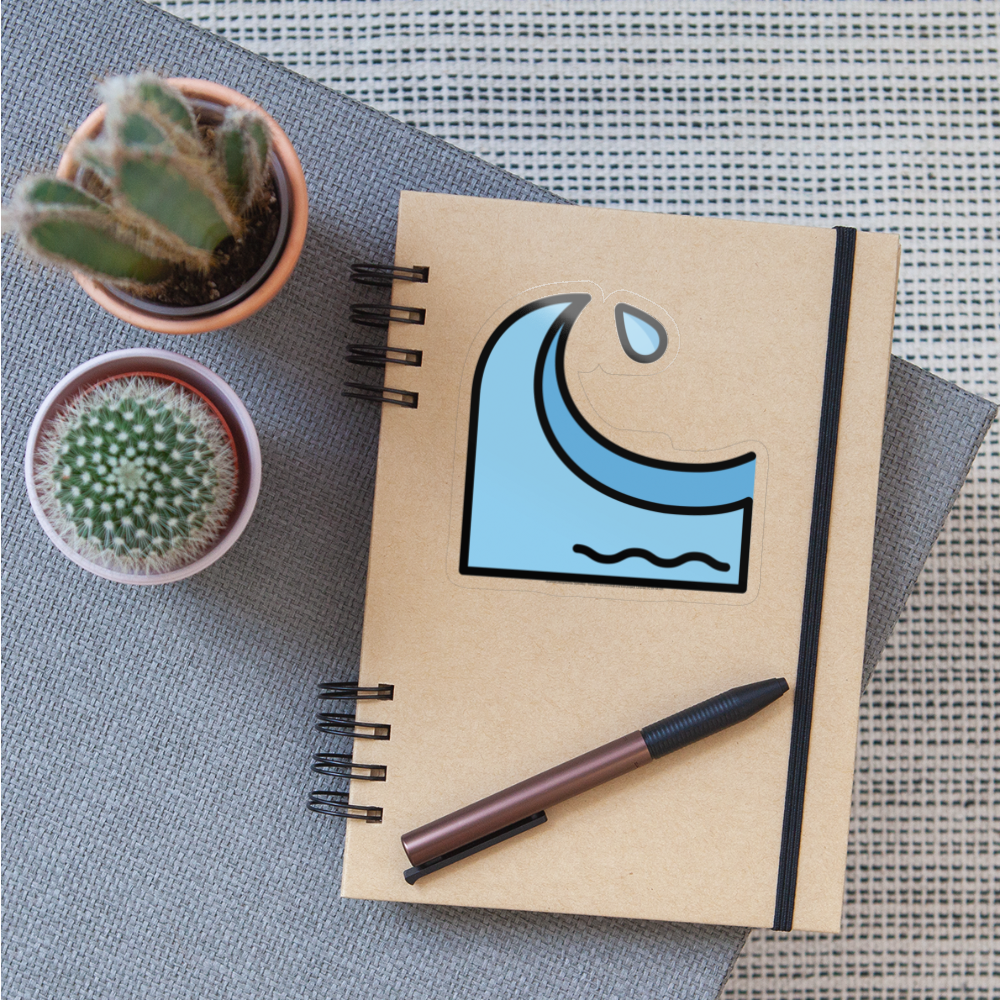 Water Wave Moji Sticker - Emoji.Express - transparent glossy