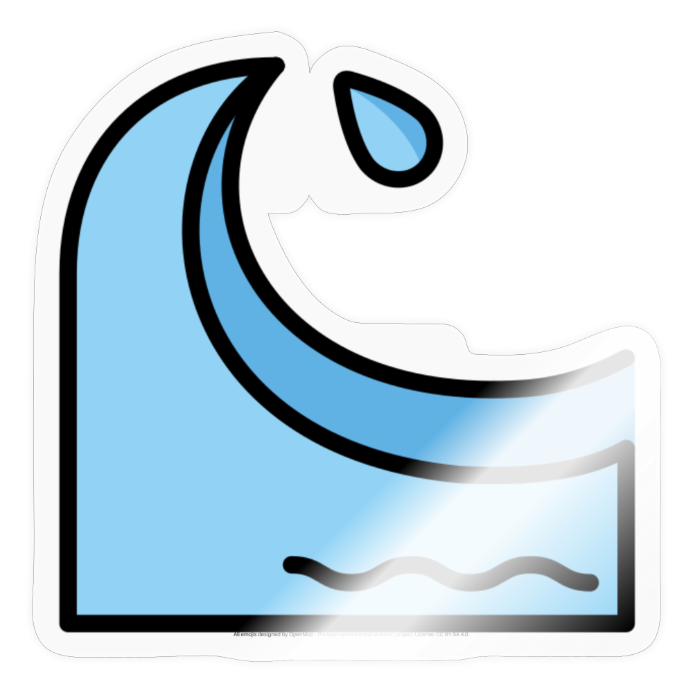Water Wave Moji Sticker - Emoji.Express - transparent glossy
