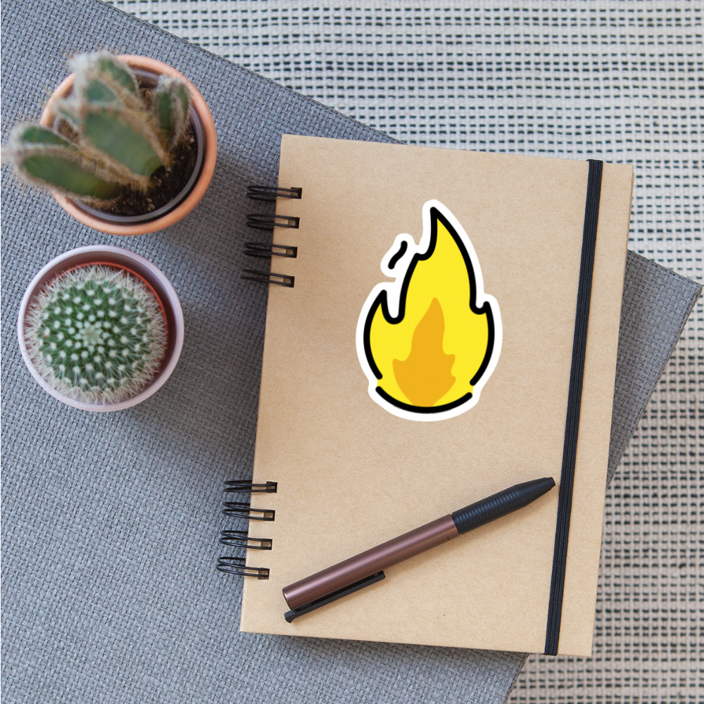 Fire Moji Sticker - Emoji.Express - white matte