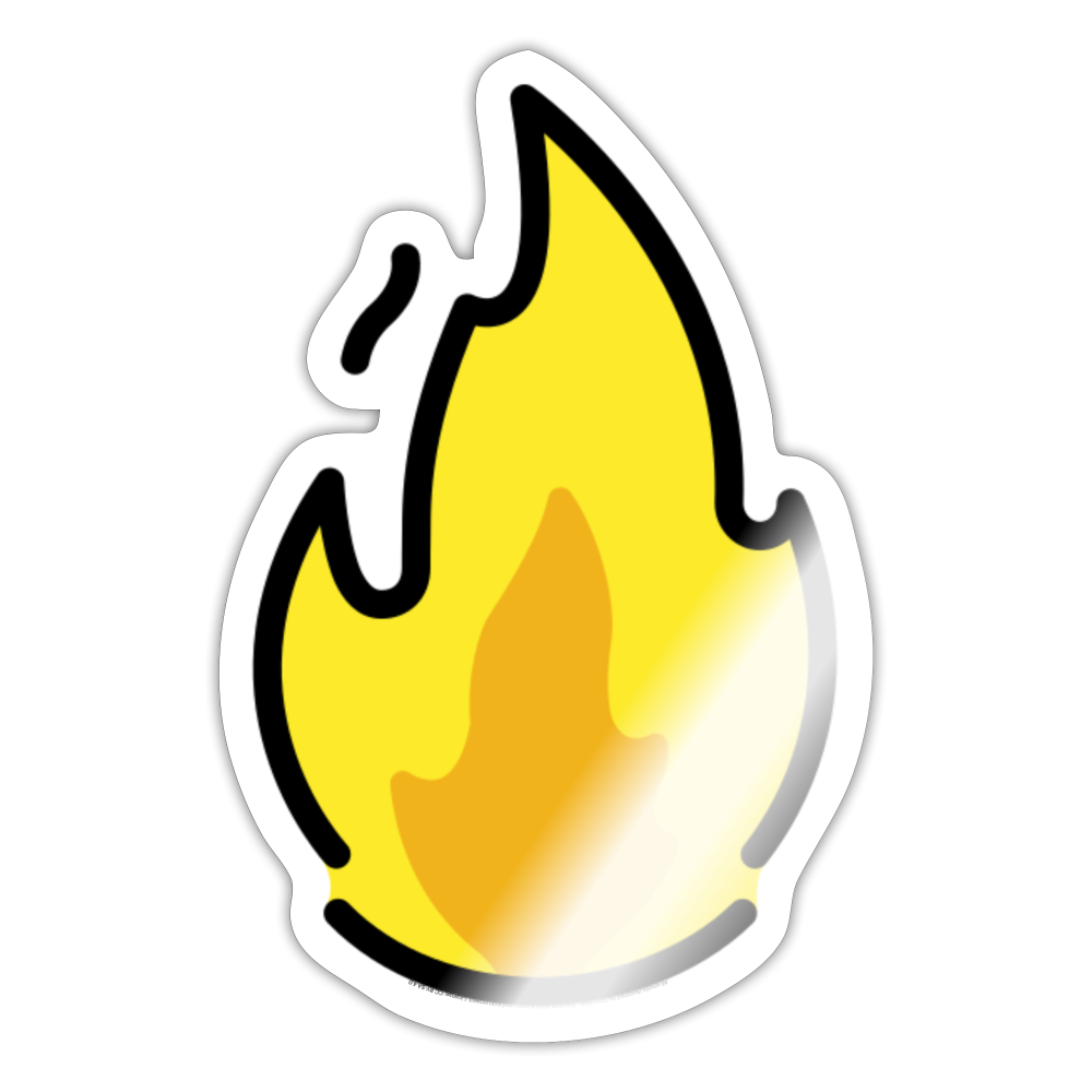 Fire Moji Sticker - Emoji.Express - white glossy