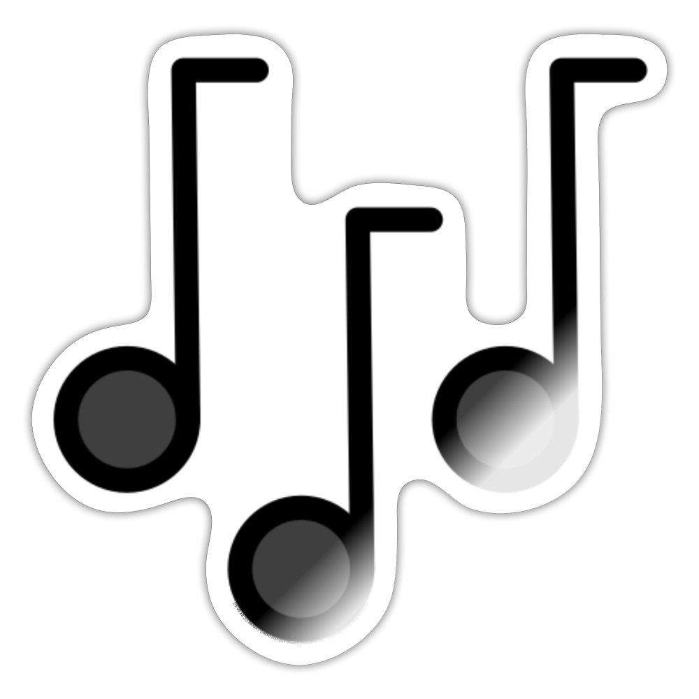 Musical Notes Moji Sticker Emoji.Express - white glossy
