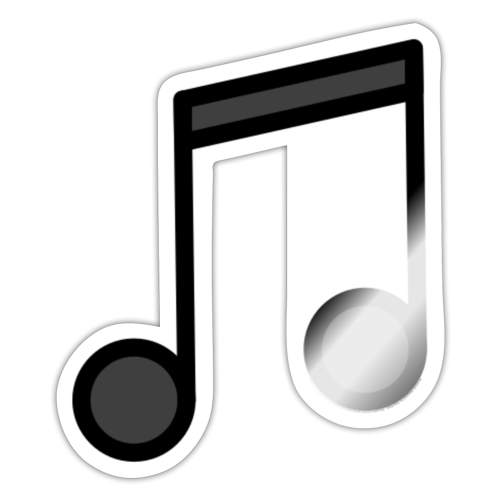 Musical Note Moji Sticker Emoji.Express - white glossy