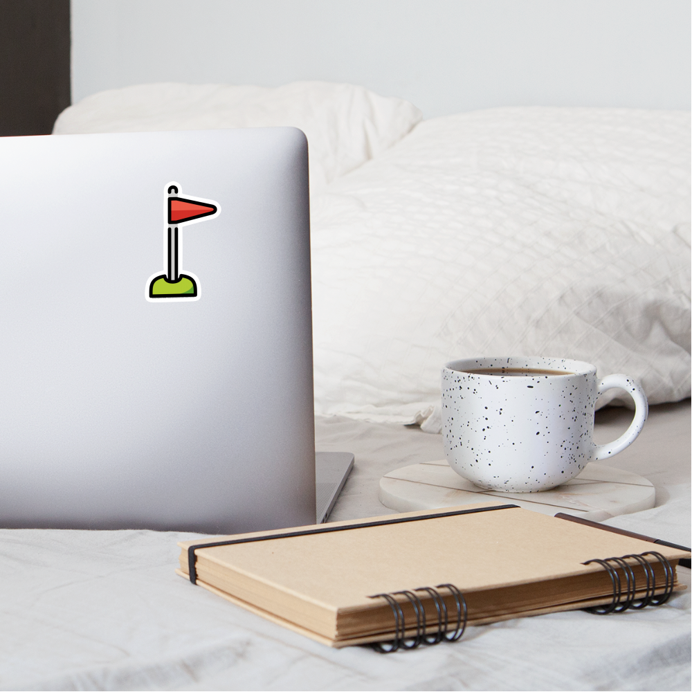 Flag in Hole Moji Sticker - Emoji.Express - white matte