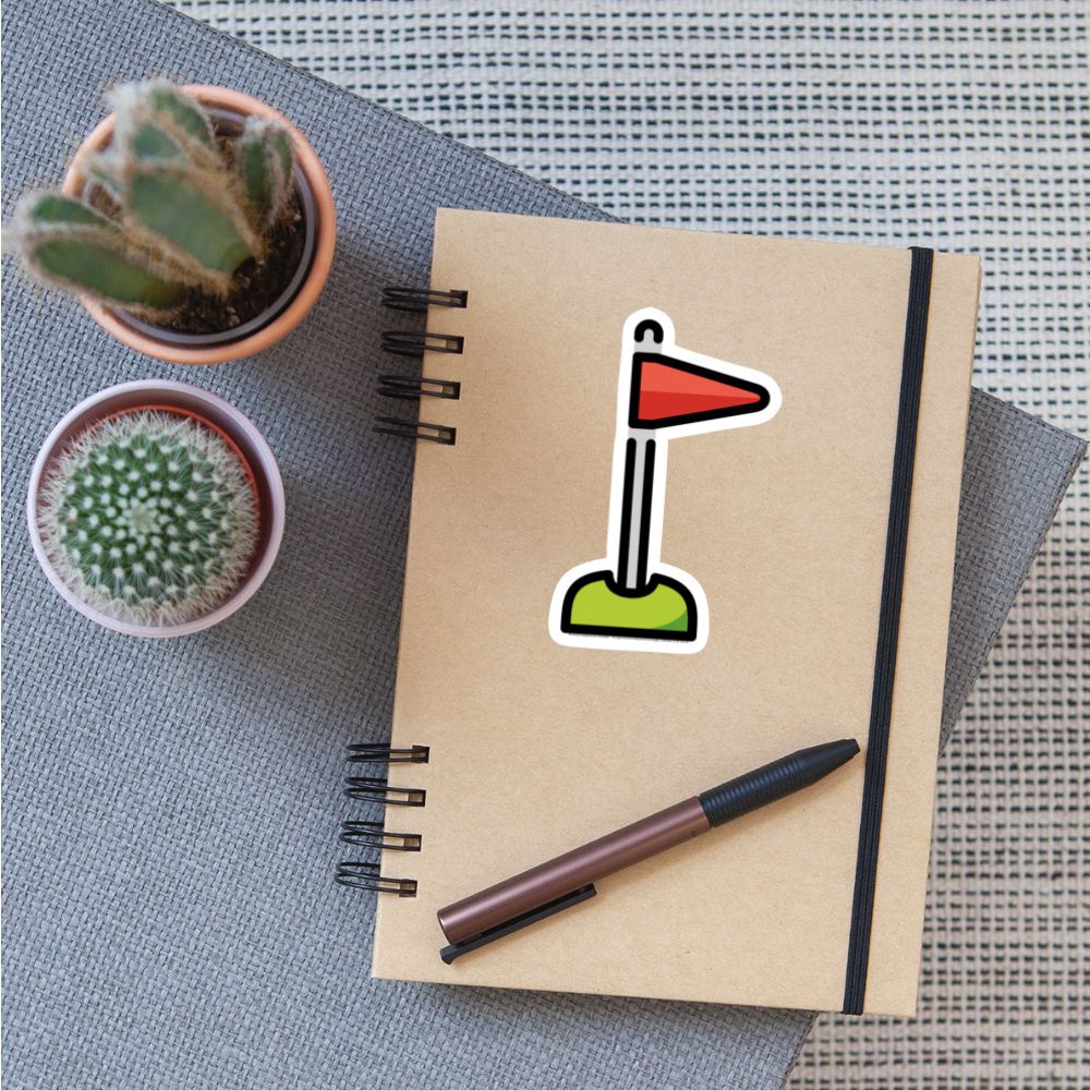 Flag in Hole Moji Sticker - Emoji.Express - white matte