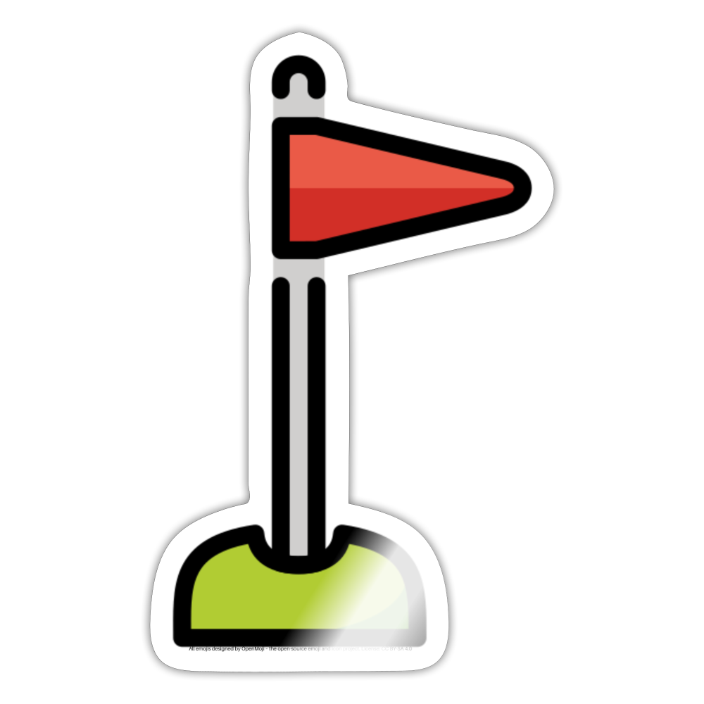 Flag in Hole Moji Sticker - Emoji.Express - white glossy