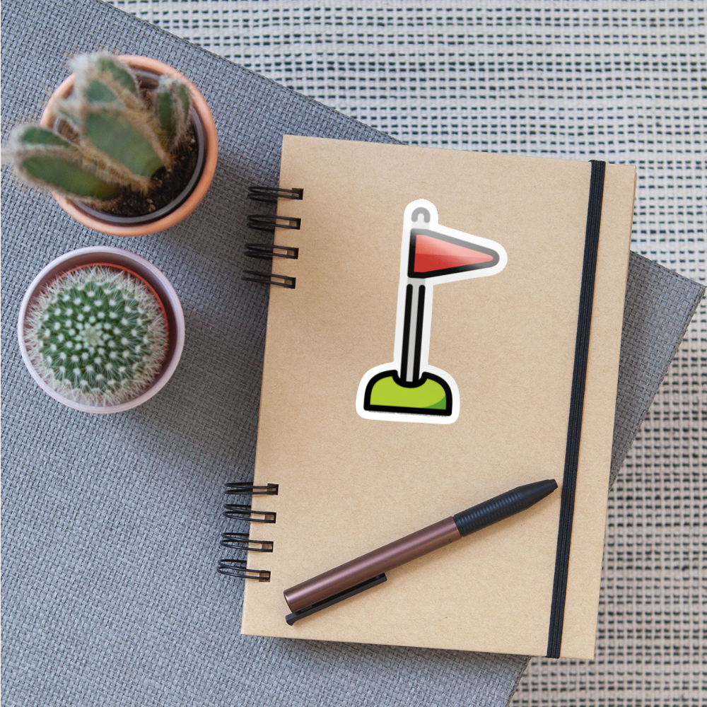 Flag in Hole Moji Sticker - Emoji.Express - white glossy