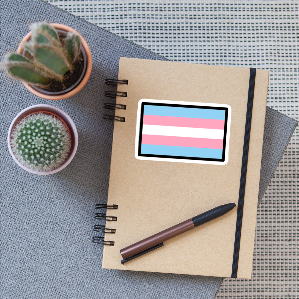 Transgender Flag Moji Sticker - Emoji.Express - white matte