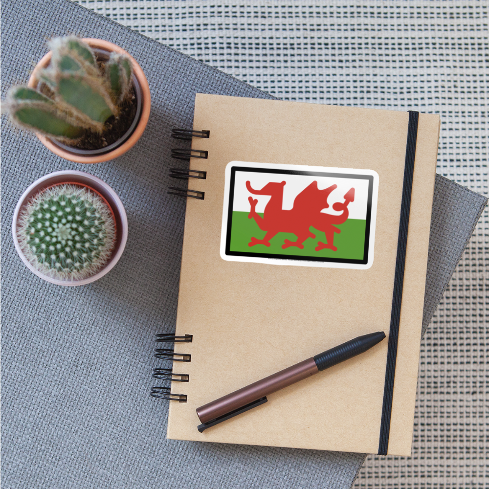 Flag: Wales Moji Sticker - Emoji.Express - white glossy