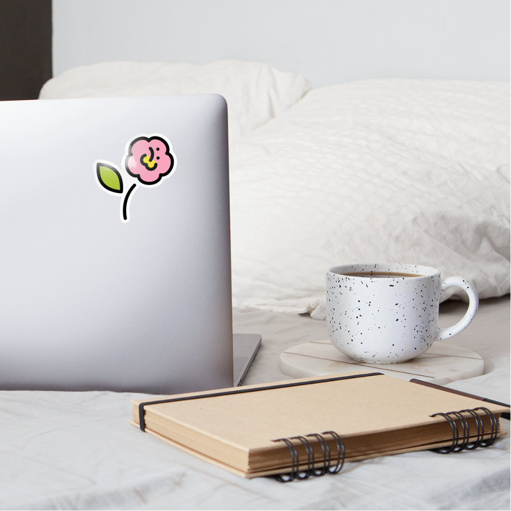 Hibiscus Moji Sticker - Emoji.Express - white glossy