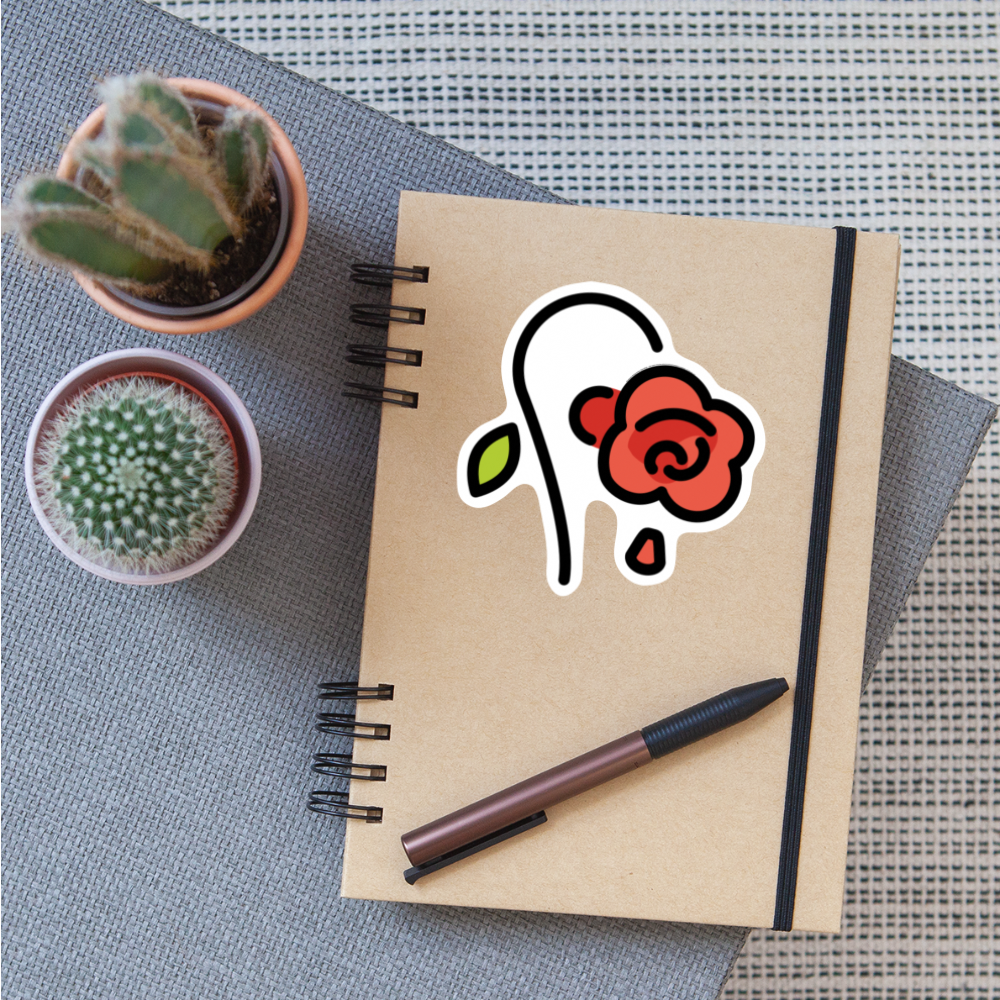 Wilted Flower Moji Sticker - Emoji.Express - white matte