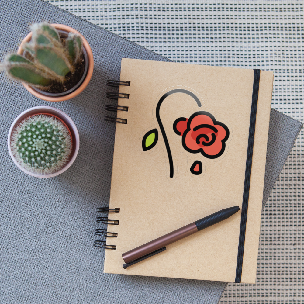 Wilted Flower Moji Sticker - Emoji.Express - transparent glossy