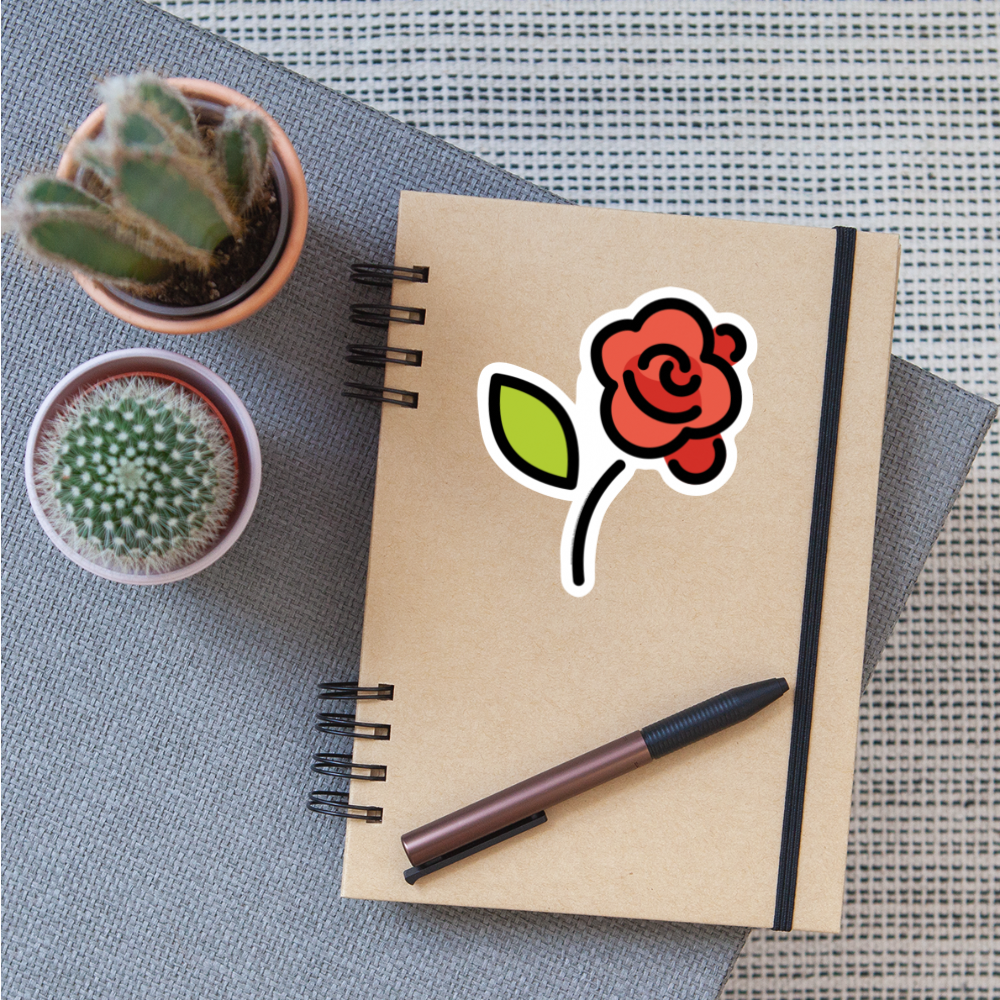 Rose Moji Sticker - Emoji.Express - white matte
