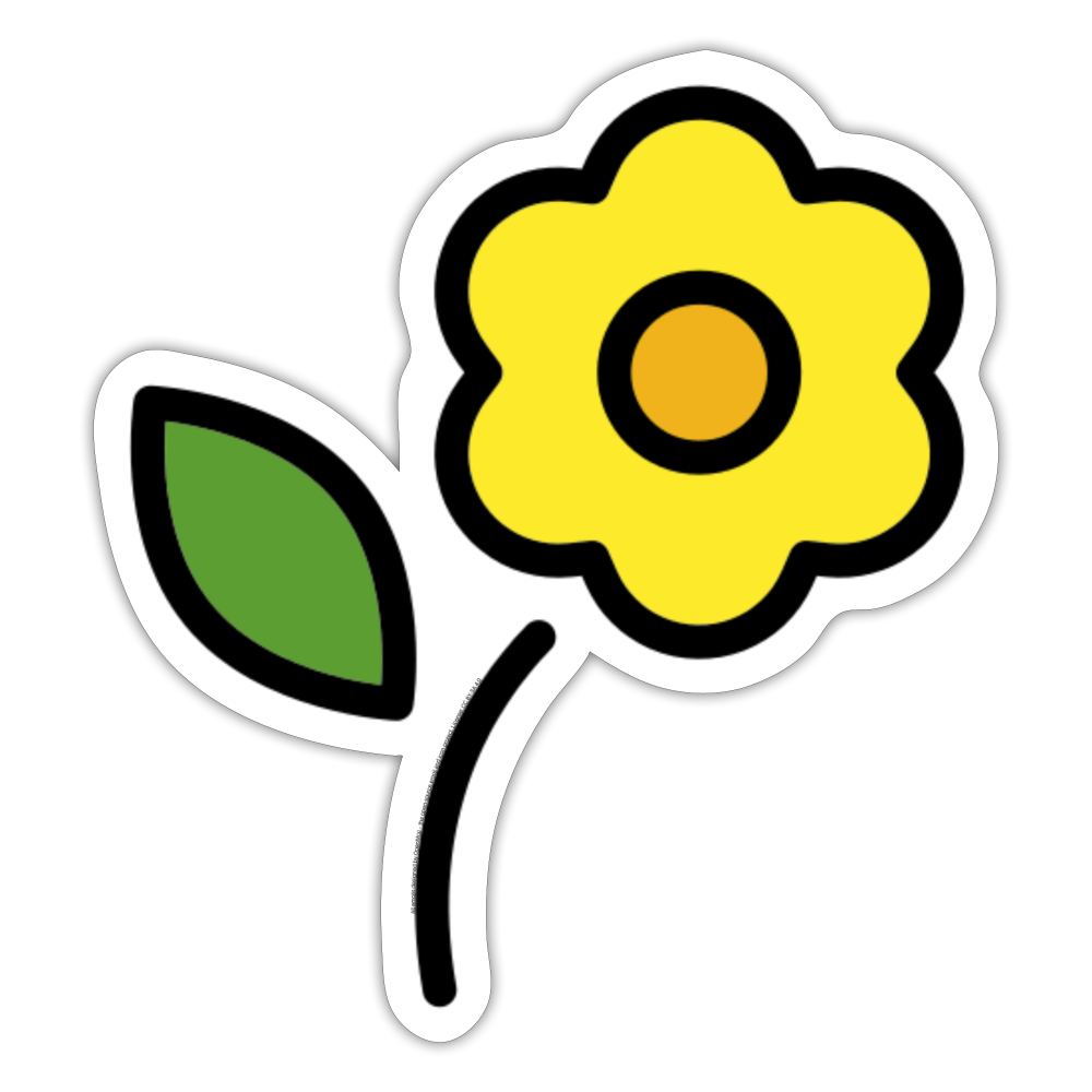 Blossom Moji Sticker - Emoji.Express - white matte