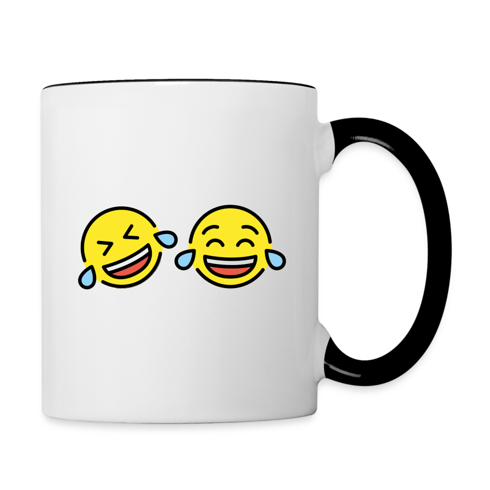 ROFL + Tears of Joy Power Pair Mojis Contrast Coffee Mug - Emoji.Express - white/black