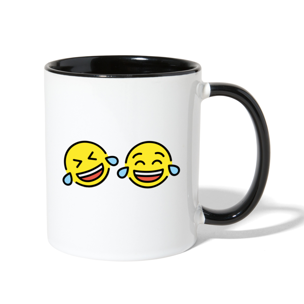 ROFL + Tears of Joy Power Pair Mojis Contrast Coffee Mug - Emoji.Express - white/black