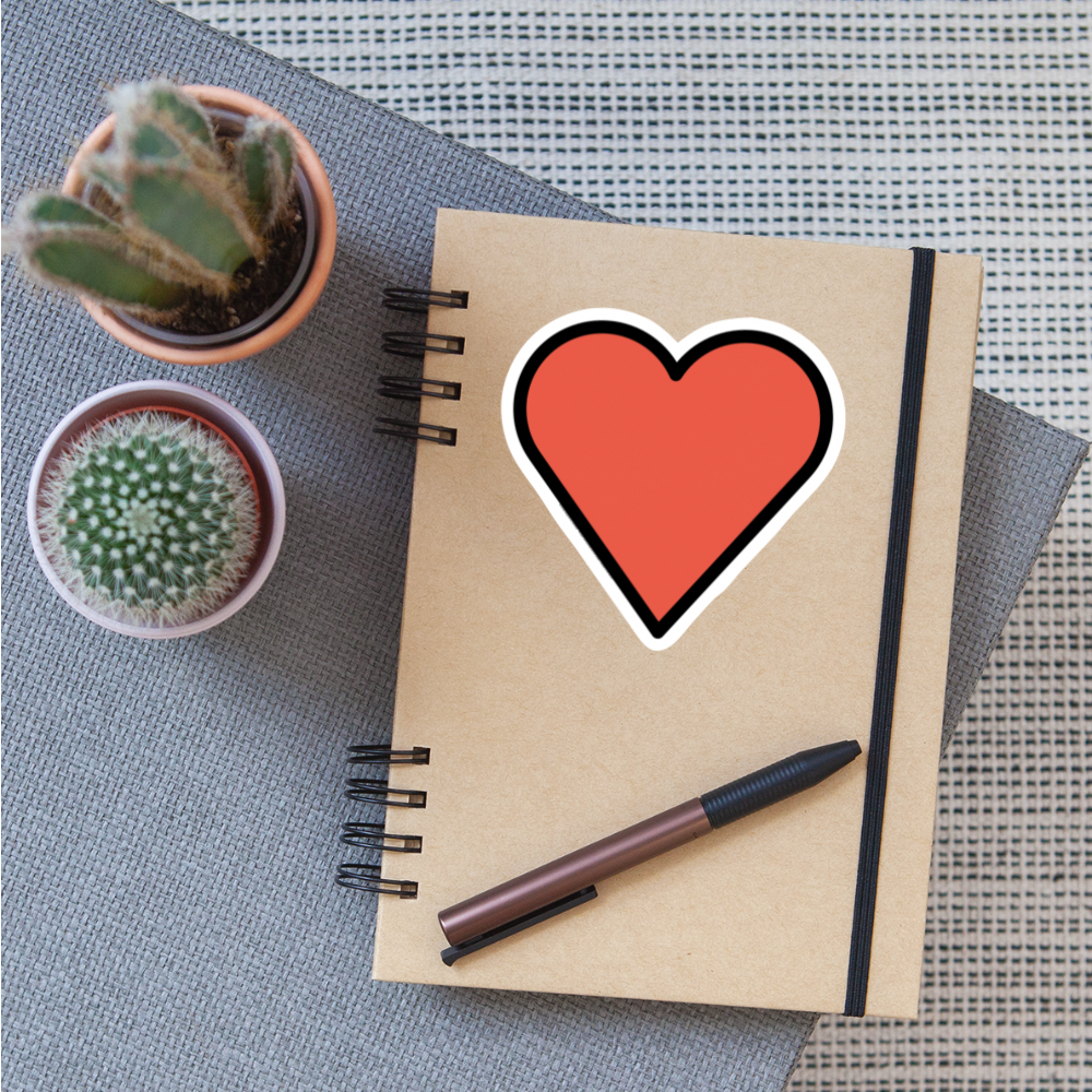 Red Heart Moji Sticker - Emoji.Express - white matte