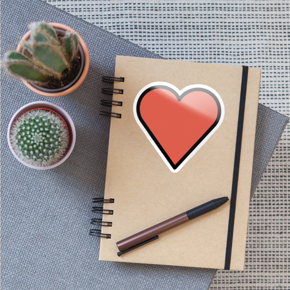Red Heart Moji Sticker - Emoji.Express - white glossy