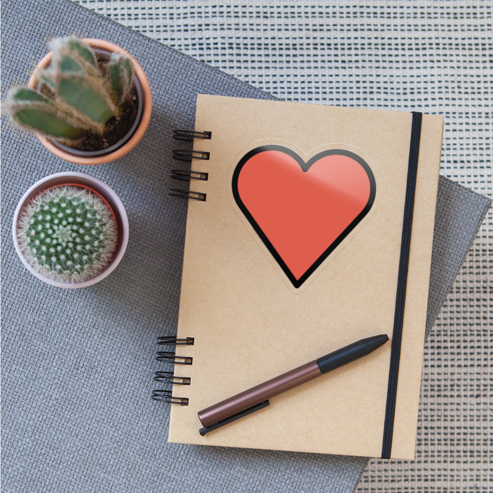 Red Heart Moji Sticker - Emoji.Express - transparent glossy