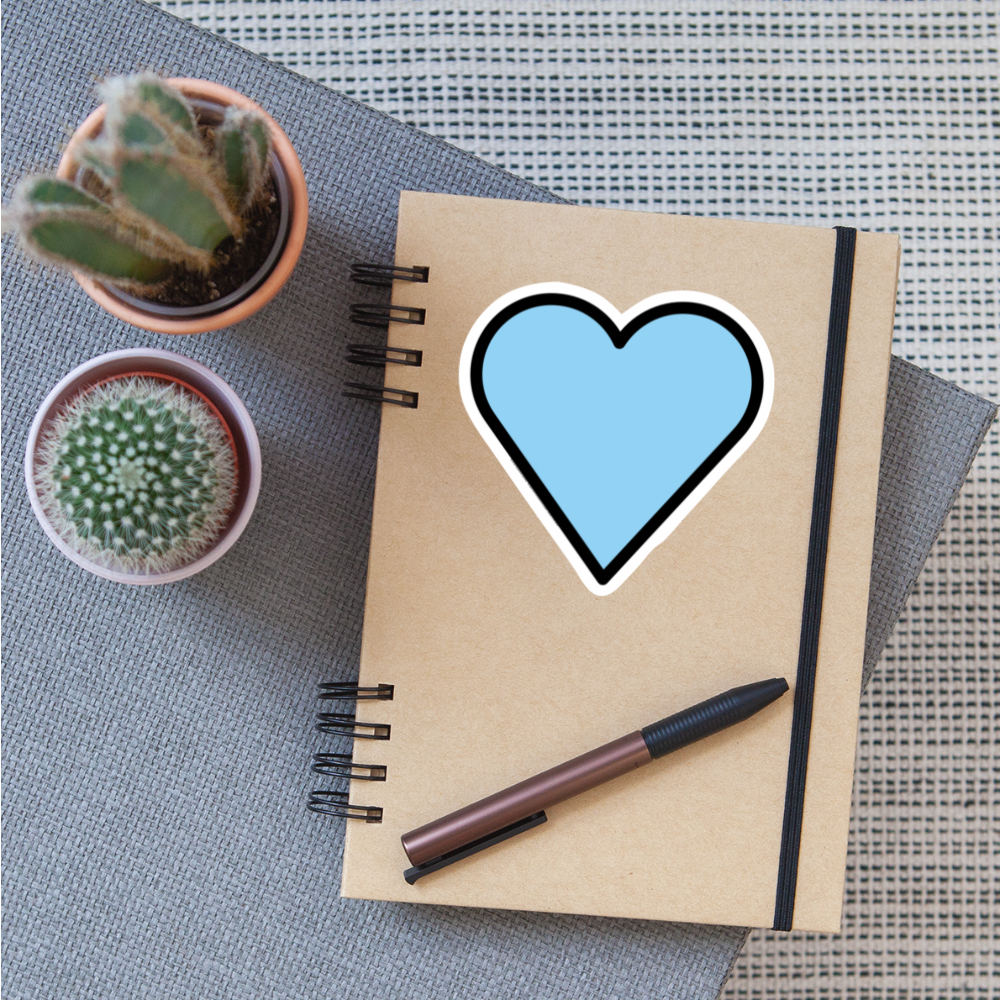 Blue Heart Moji Sticker - Emoji.Express - white matte