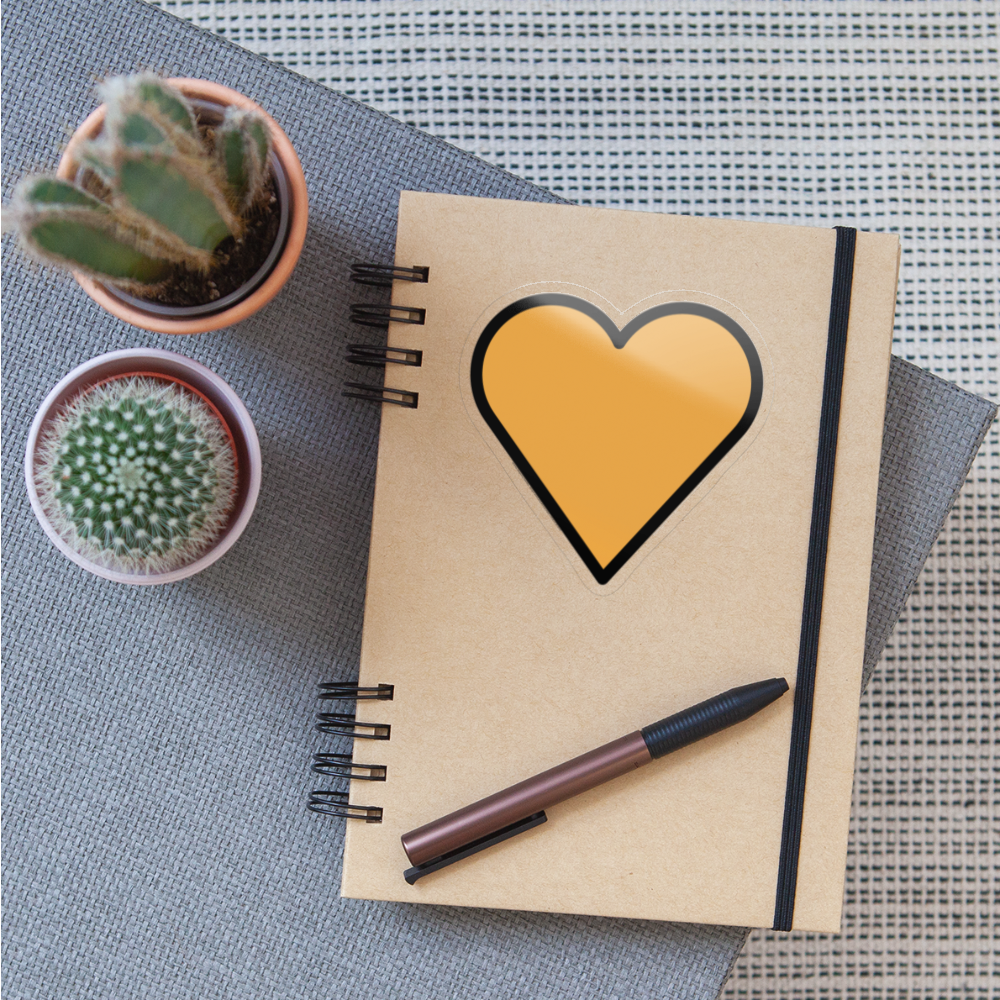 Orange Heart Moji Sticker - Emoji.Express - transparent glossy