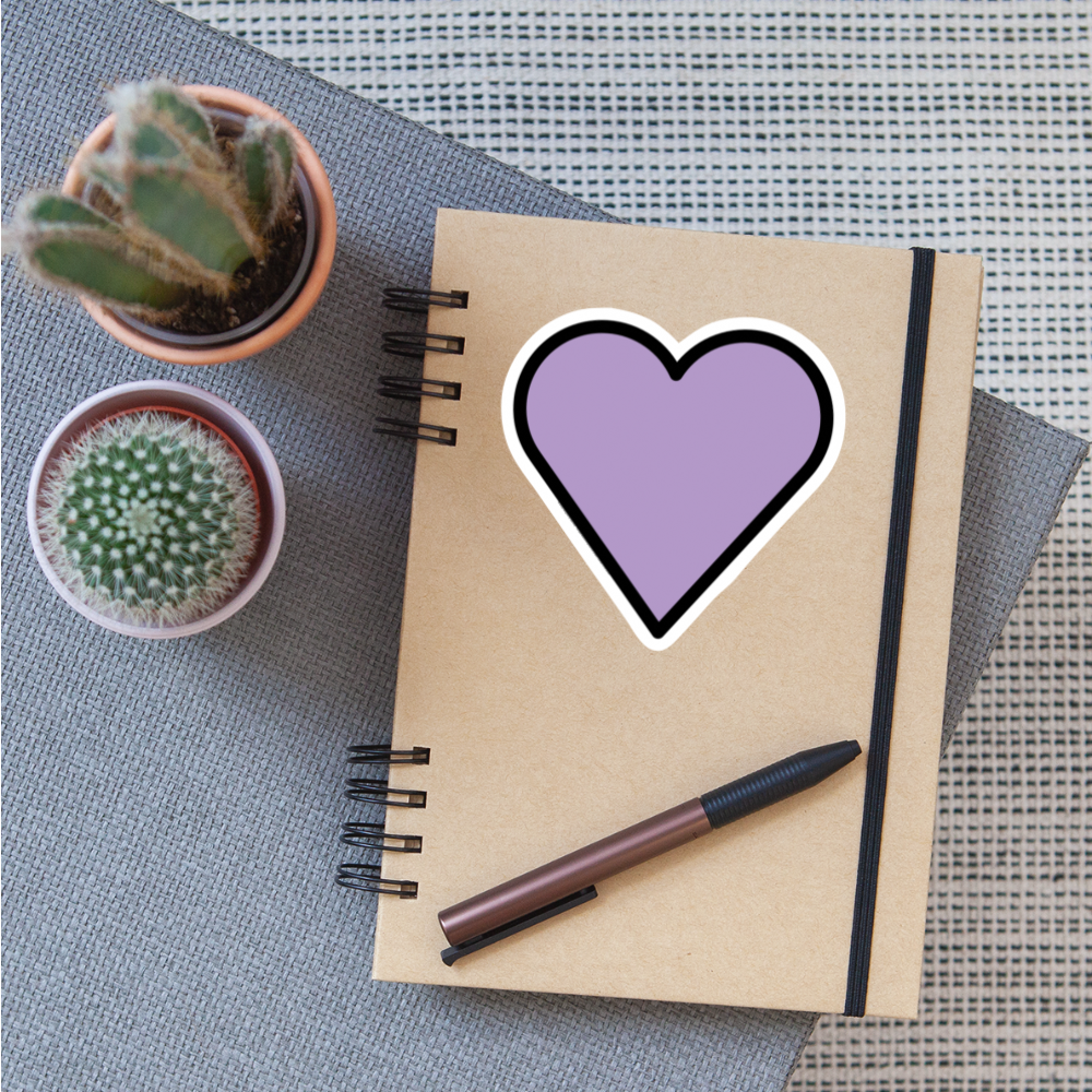 Purple Heart Moji Sticker - Emoji.Express - white matte