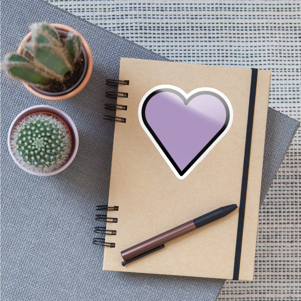 Purple Heart Moji Sticker - Emoji.Express - white glossy