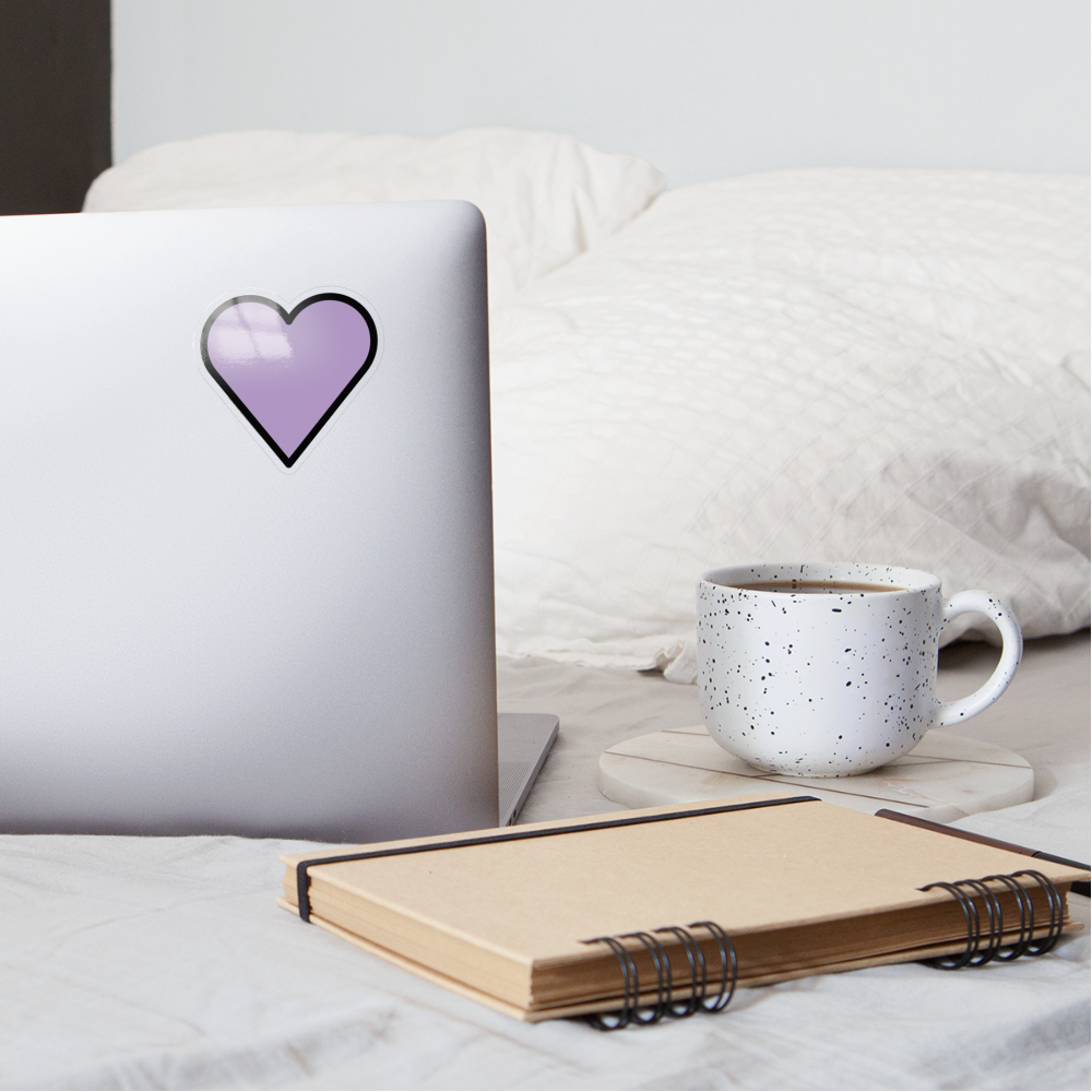 Purple Heart Moji Sticker - Emoji.Express - transparent glossy