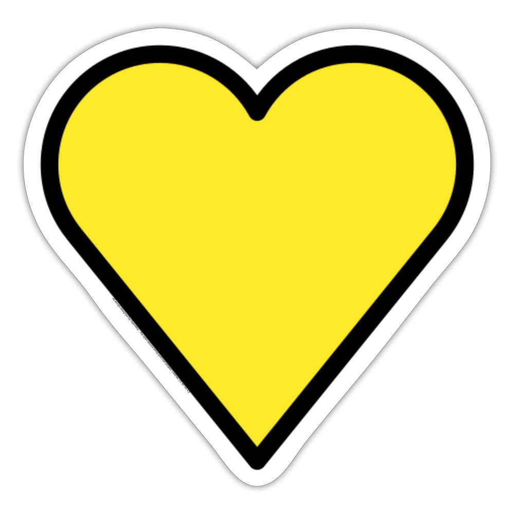 Yellow Heart Moji Sticker - Emoji.Express - white matte