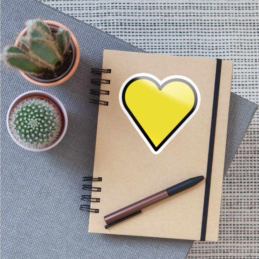 Yellow Heart Moji Sticker - Emoji.Express - white glossy