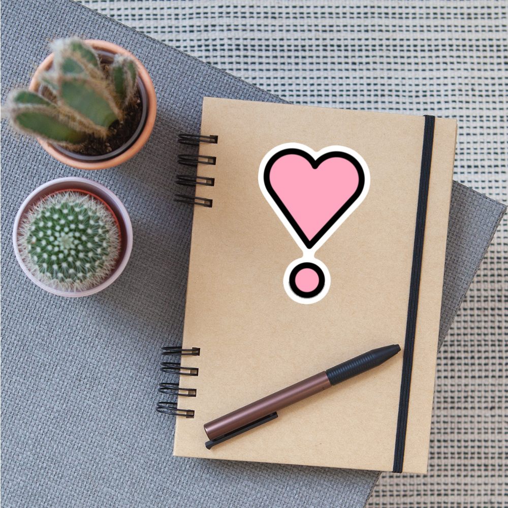 Heart Exclamation Moji Sticker - Emoji.Express - white matte