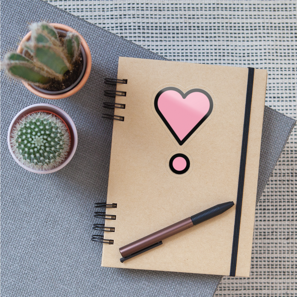 Heart Exclamation Moji Sticker - Emoji.Express - transparent glossy