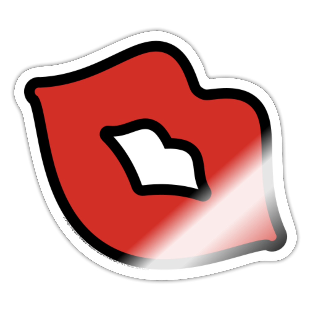 Kiss Mark Moji Sticker - Emoji.Express - white glossy