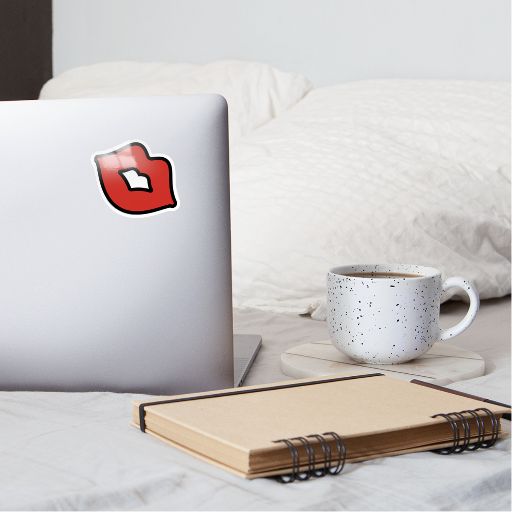 Kiss Mark Moji Sticker - Emoji.Express - white glossy