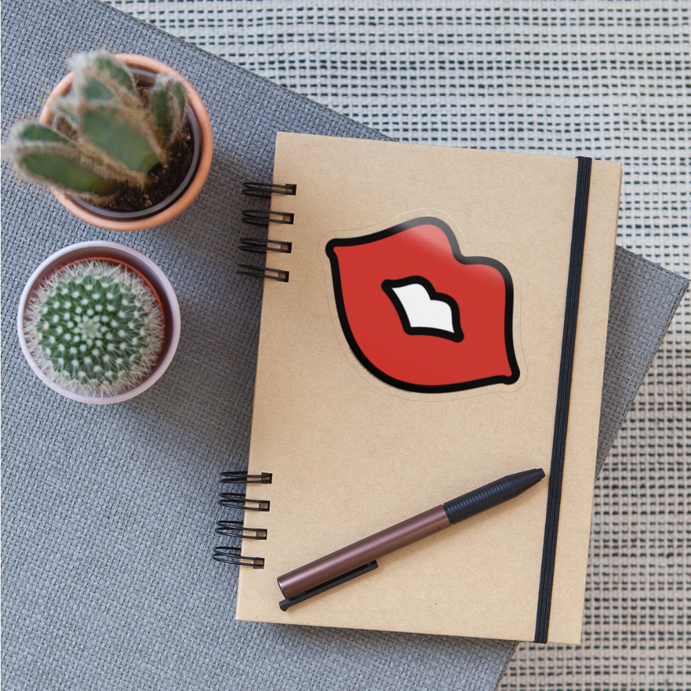 Kiss Mark Moji Sticker - Emoji.Express - transparent glossy