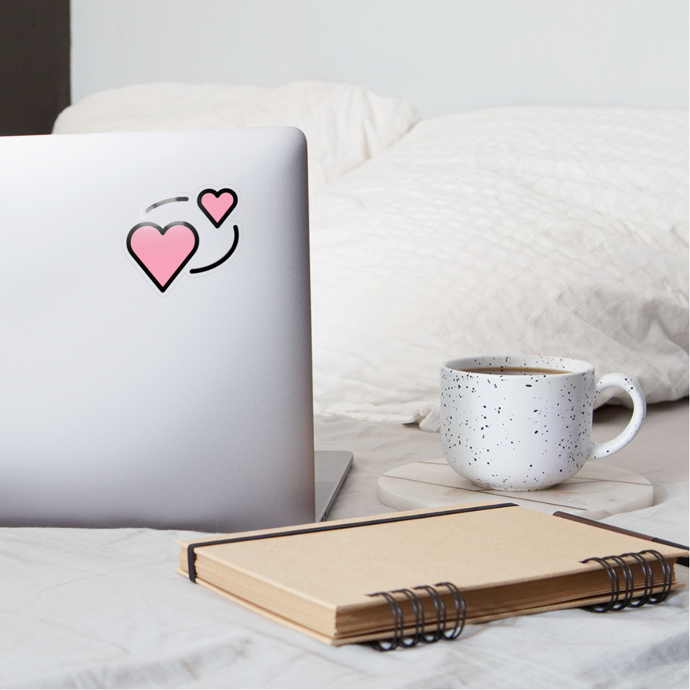 Revolving Hearts Moji Sticker - Emoji.Express - transparent glossy