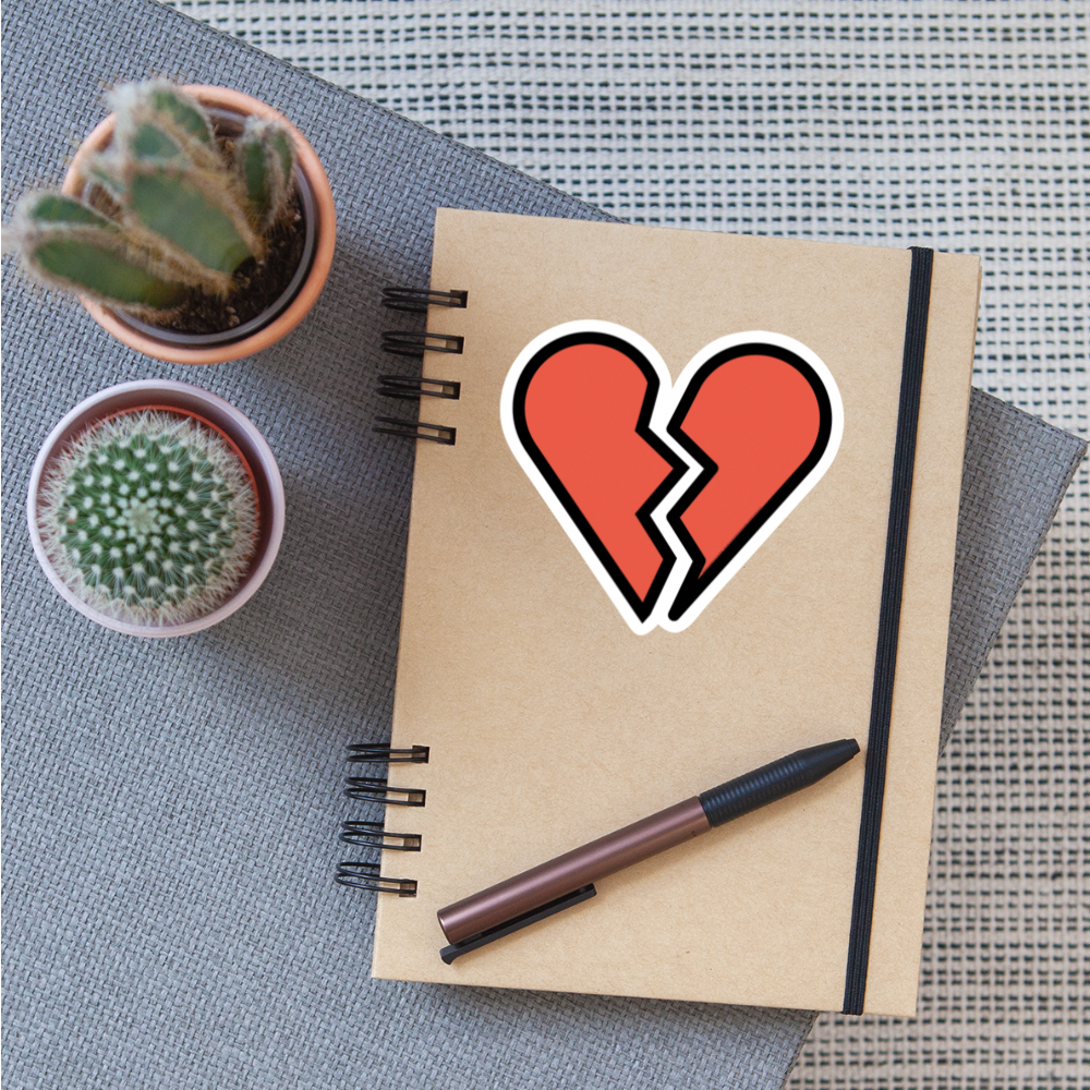 Broken Heart Moji Sticker - Emoji.Express - white matte